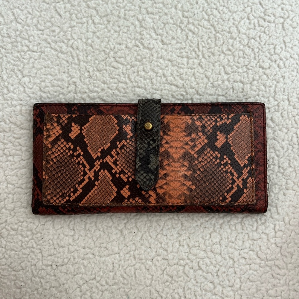 Madewell The Post Wallet. Colorblock Snake Embossed Edition.